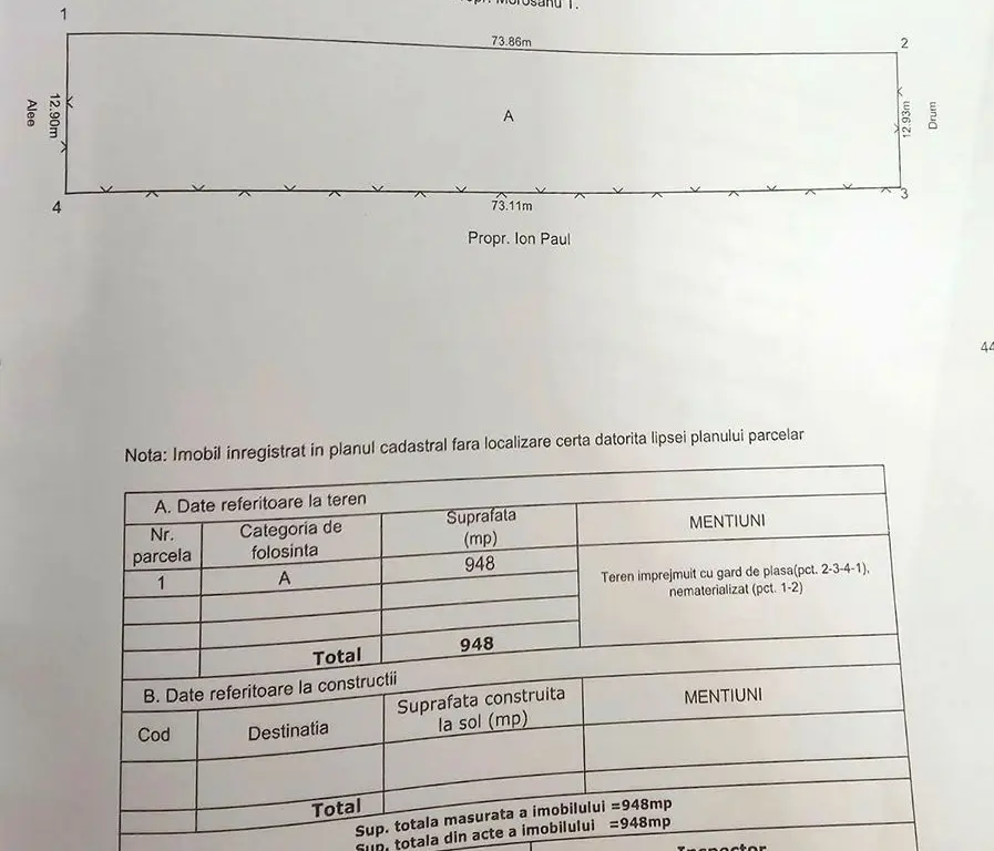 Teren intravilan de vânzare – Smârdan – 953 mp