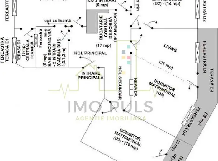 5 Camere. Etaj 1. Complex.