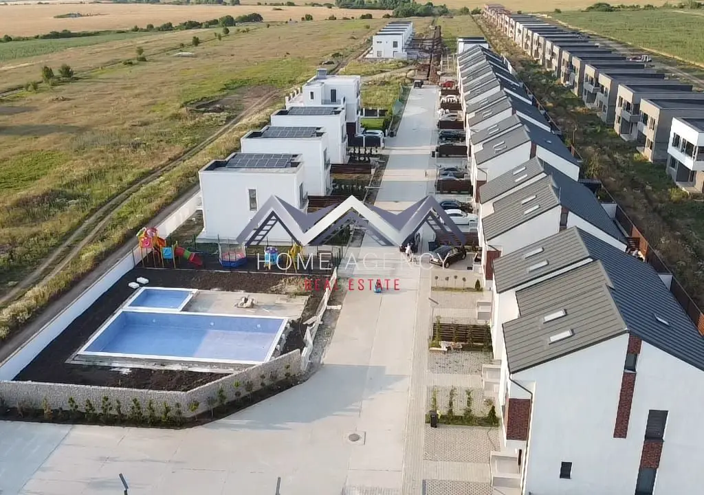 Casă P+1+M de vânzare în Otopeni–Tunari | Ansamblu nou, 3 dormitoare, mobilată