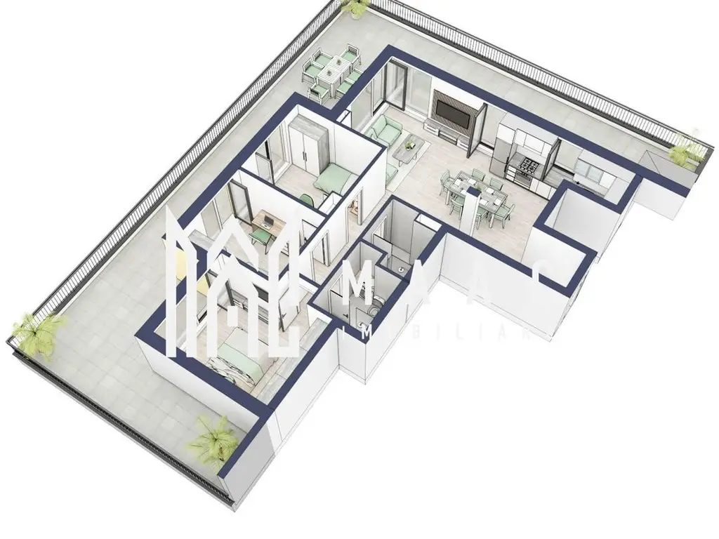 Penthouse 3 camere | Etaj 4 | Balcon 107.2 mp | Turnisor