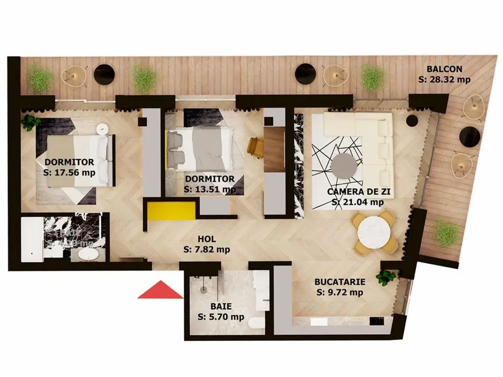 Apartament nou, 3 camere, 270 000 Euro. Comision 0.