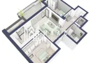 Apartament 3 camere | Balcon 22.2 mp | Etaj 3 | Turnisor