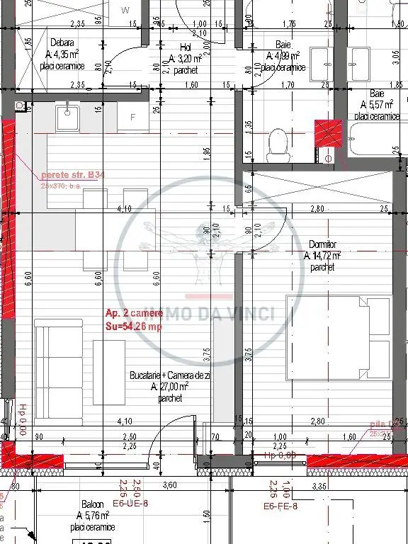 Apartement 2 camere 55mp bloc NOU Marasti | Bulgaria Cluj Napoca