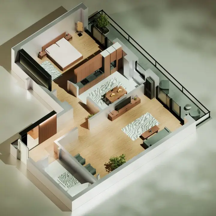 Tomis Nord - Vanzare apartament decomandat cu 2 camere, bloc nou.