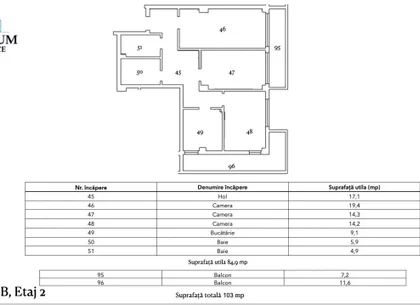 Tomis Nord - Vanzare apartament decomandat cu 3 camere, bloc nou.