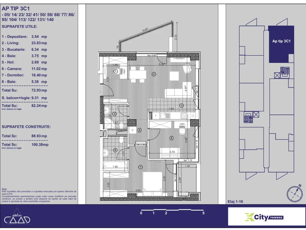Apartament NOU, cu 3 camere în Timișoara, parcare subterană inclusă