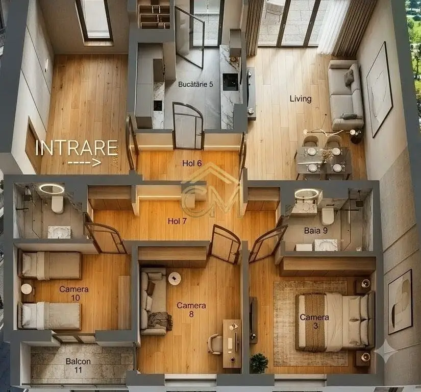 Apartament 4 Camere-2 Bai-2 Balcoane- Pivnita-80 MP