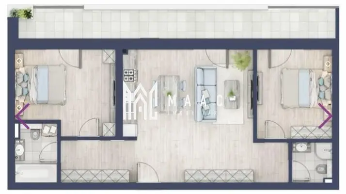 Apartament 3 camere |72MPU| 2 Băi | Balcon | Lift | Valletta Park