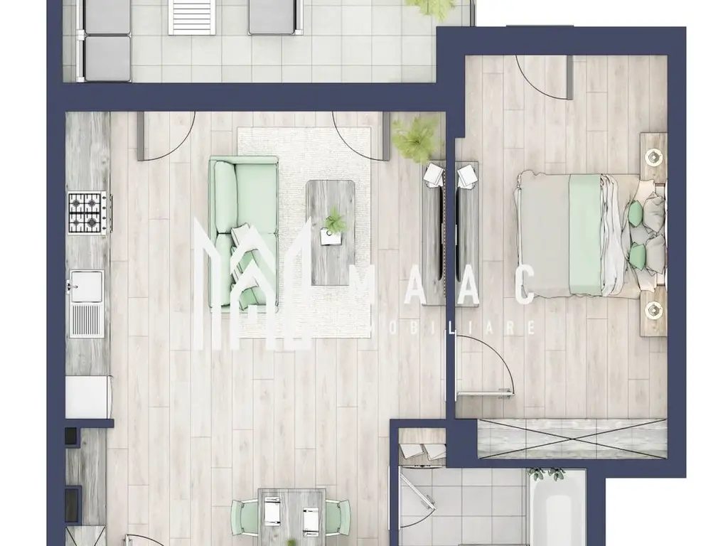 Apartament 2 camere | Etaj 3 | Balcon 10.7 mp | Turnisor