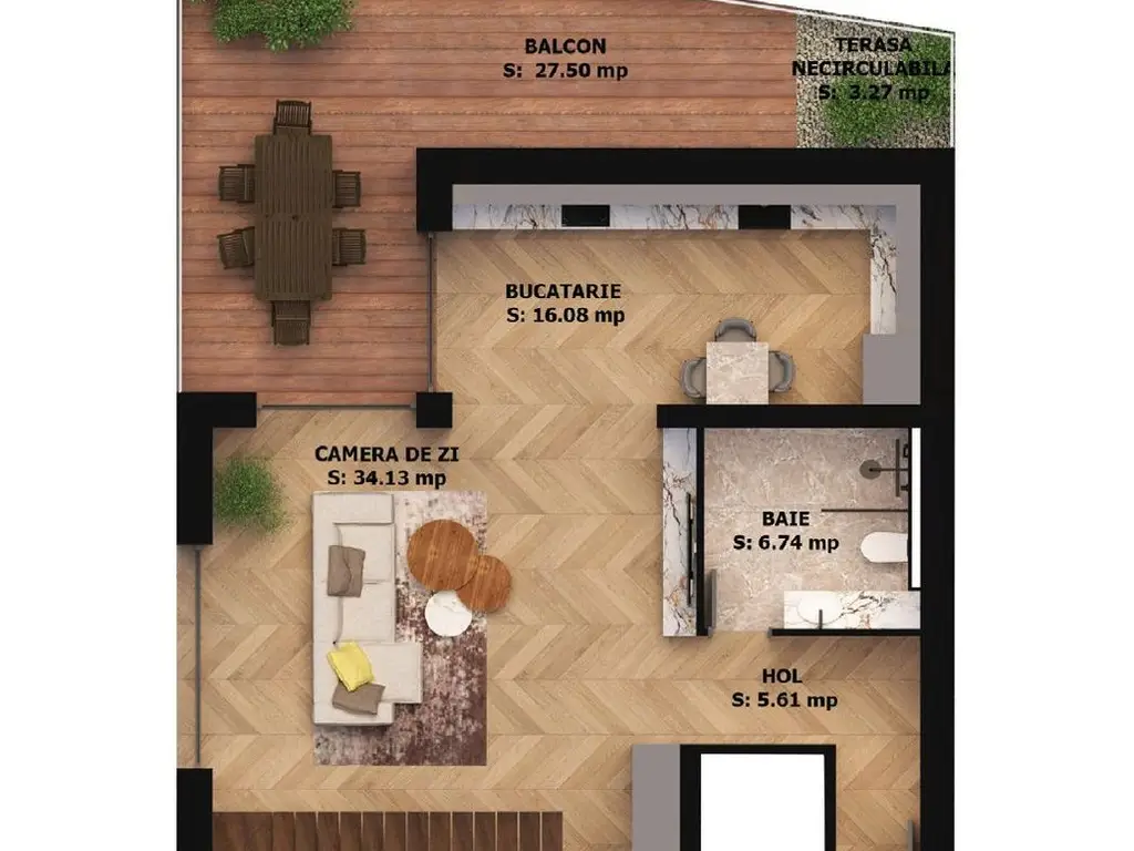 Apartament nou, 2 camere, 281 800 Euro. Comision 0.