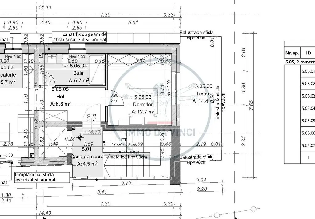 Apartament exclusivist 2 camere, 18mp terase, singur pe etaj Marasti