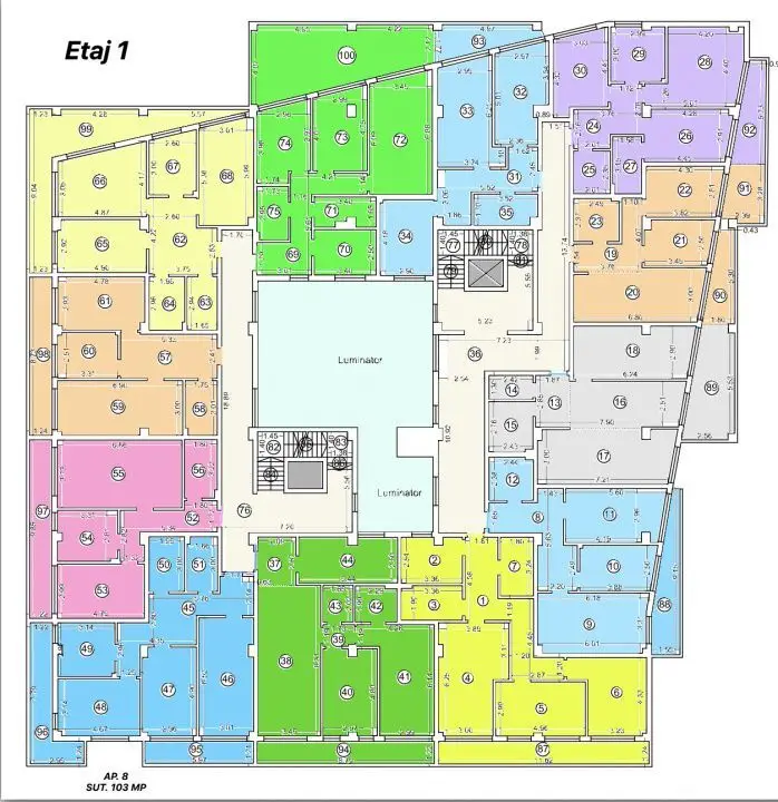 Tomis Nord  - Vanzare apartament decomandat cu 3 camere, bloc nou.