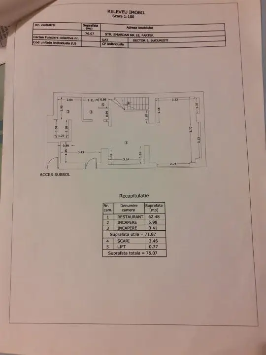 BRASADAS închiriază sp. comercial 135mp in centrul istoric.