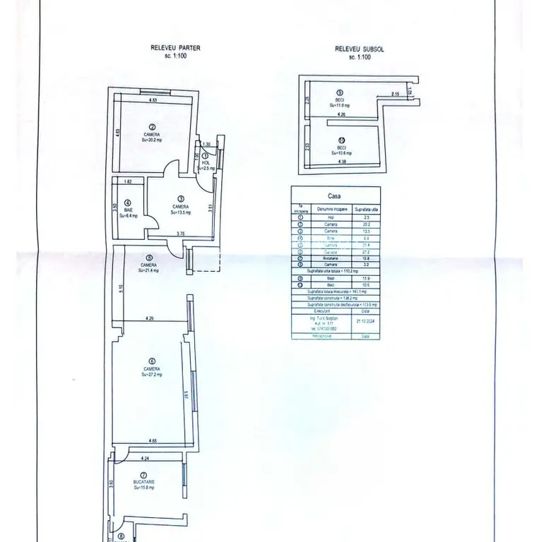 Casa de vanzare cu 4 camere, 110 mp, Satu Mare, zona 14 Mai