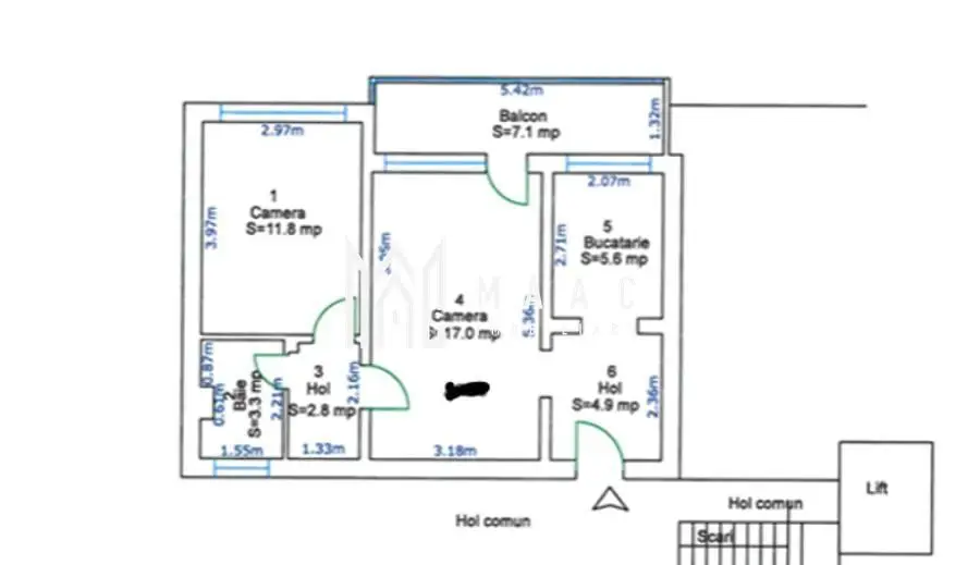Apartament 2 camere de vânzare| Balcon | Sibiu Oștirii | Etaj Intermediar | Lift