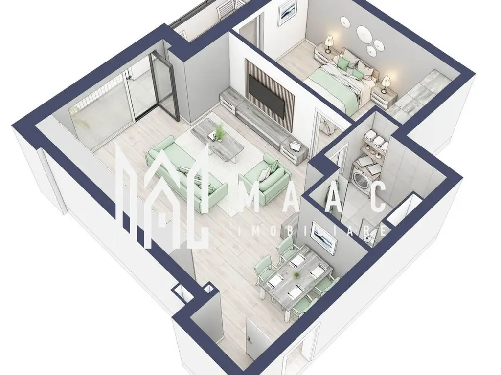 Apartament 2 camere | Etaj 1 | Balcon 9.5 mp | Turnisor