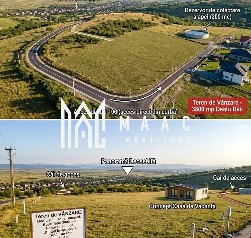 Teren extravilan agricol 3.800 mp | Bungard | 3 căi de acces
