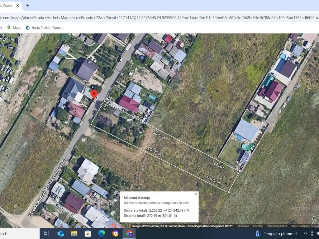 Teren intravilan de vânzare – 2200 mp, Pitești, str. Bananai