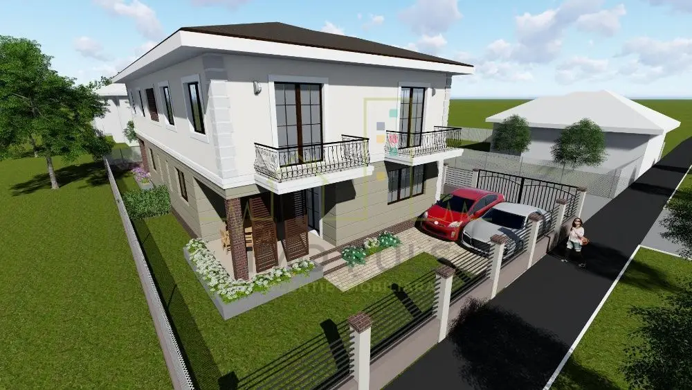 1/2 Duplex Spatios, GIROC. Decorativa la exterior - la gri la interior
