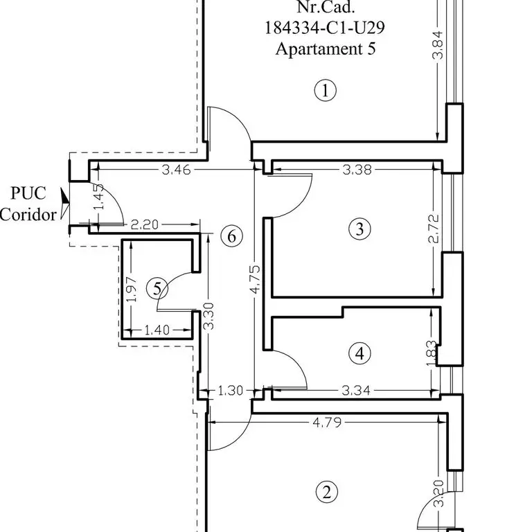 Apartament 2 camere 60 mp cu geam la baie lângă Paradisul Acvatic