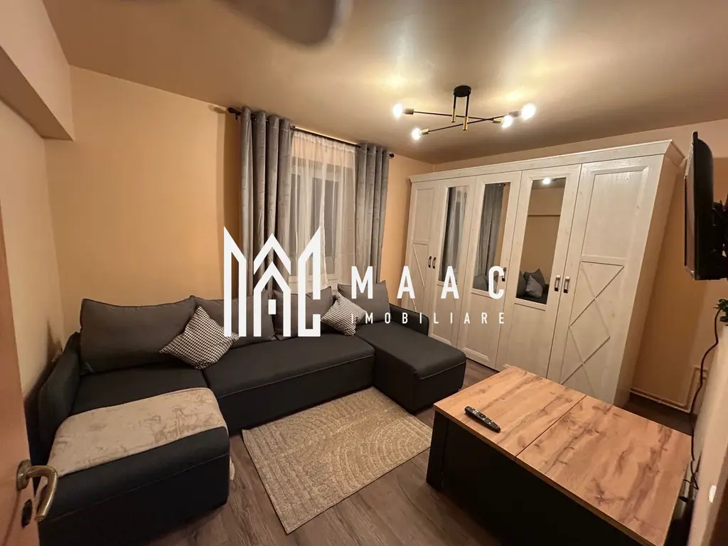 Garsonieră decomandată | Trei Stejari, Sibiu | 28 mp, mobilată, utilată