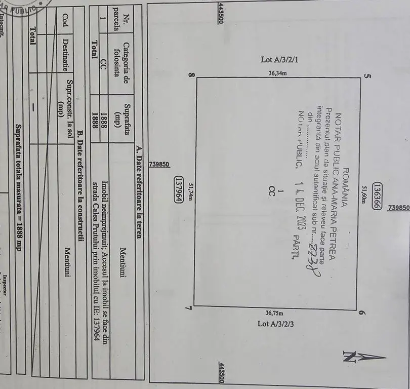 Teren intravilan in Galati, str. Macului, sup. 2077 mp - 70 euro/mp