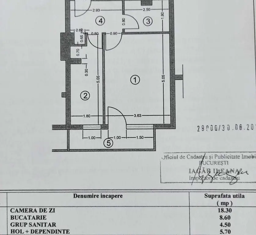 Garsoniera ANL Brâncuși lângă Centrul medical Brâncuși 42mp Etaj1/4
