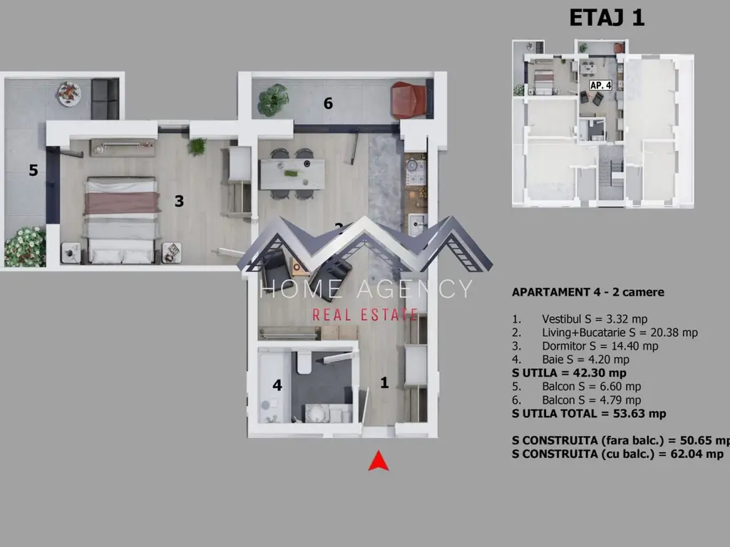 Apartament 2 camere | mobilat, utilat, parcare
