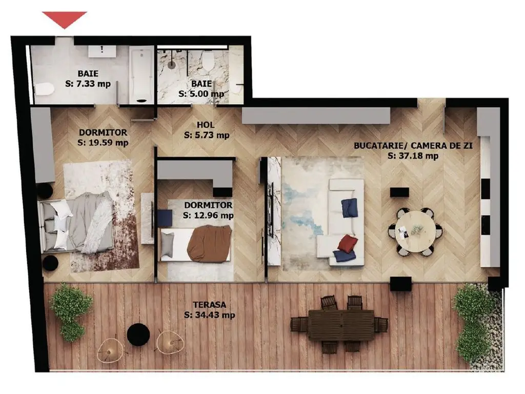 Apartament nou, 3 camere, 264 500 Euro. Comision 0.