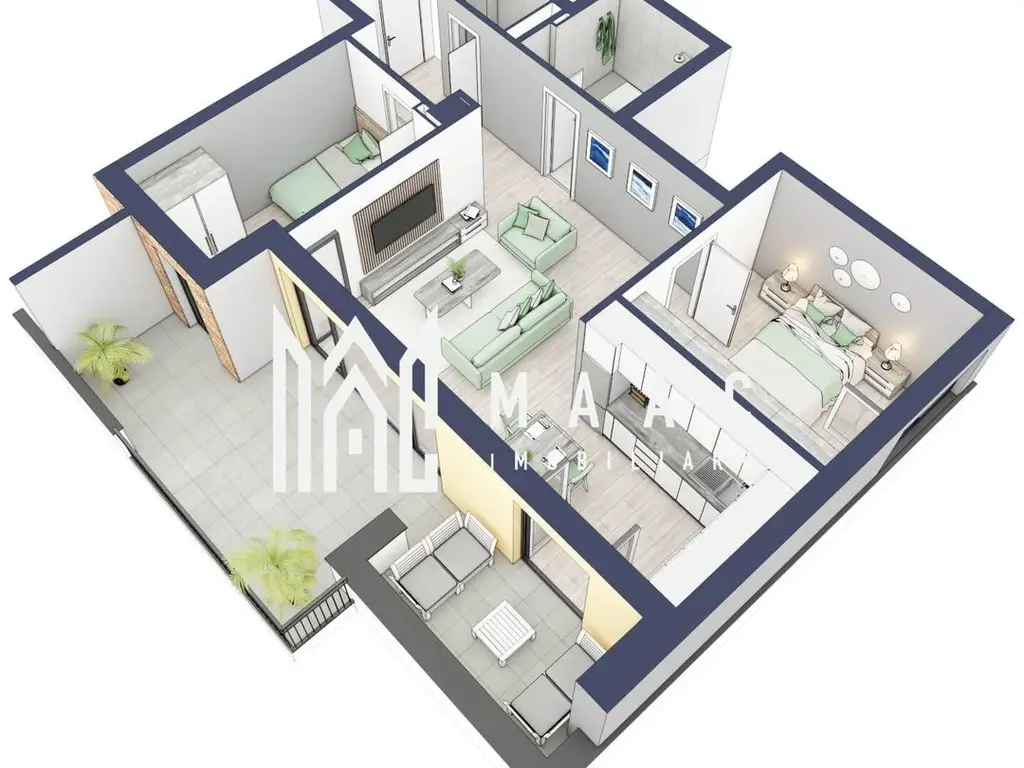 Apartament 3 camere | Balcon 22.2 mp | Etaj 3 | Turnisor