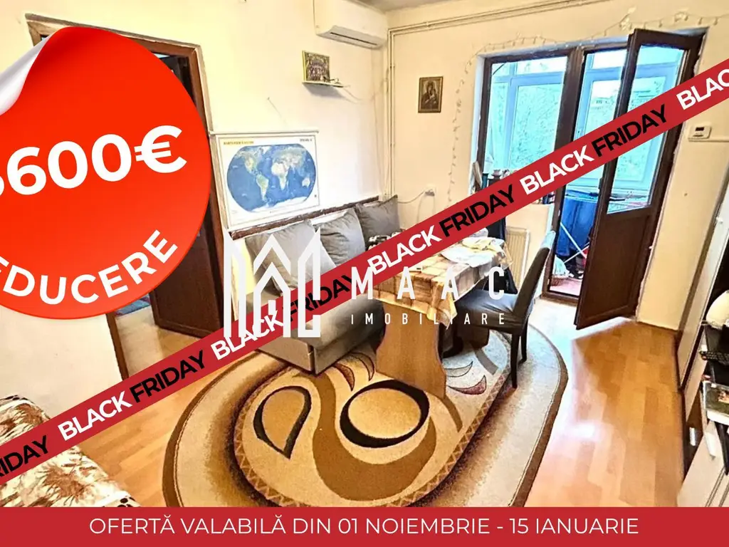 Black Friday | Apartament 2 camere | Balcon | AC NOU | Centrală nouă | Rahovei