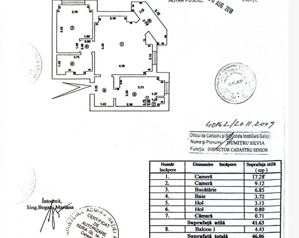 De vanzare apartament cu 2 camere Mazepa 2, 62.000 euro