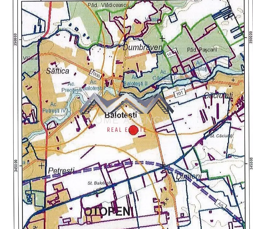 Teren 9700 mp Balotești – Ideal ansamblu rezidențial, acces rapid, utilități