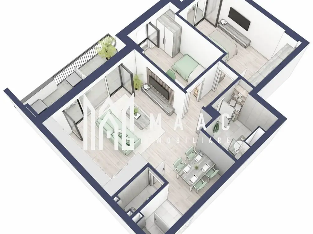 Apartament 3 camere | Balcoane 10.6 mp| Gradina ca. 84mp | Turnisor