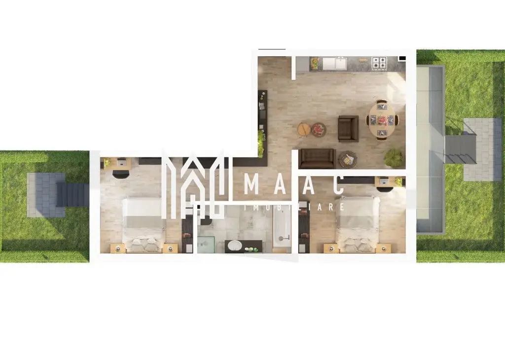 Apartament 3 camere cu gradina parter inalt I 61.2 MPU I Doamna Stanca