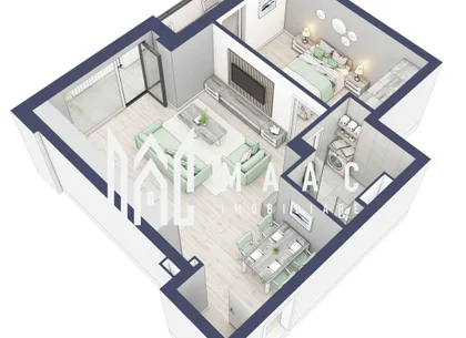 Apartament 2 camere | Etaj 1 | Balcon 9.5 mp | Turnisor
