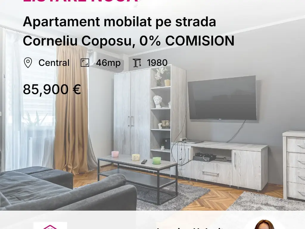 REZERVAT Apartament mobilat pe strada Corneliu Coposu, 0% COMISION