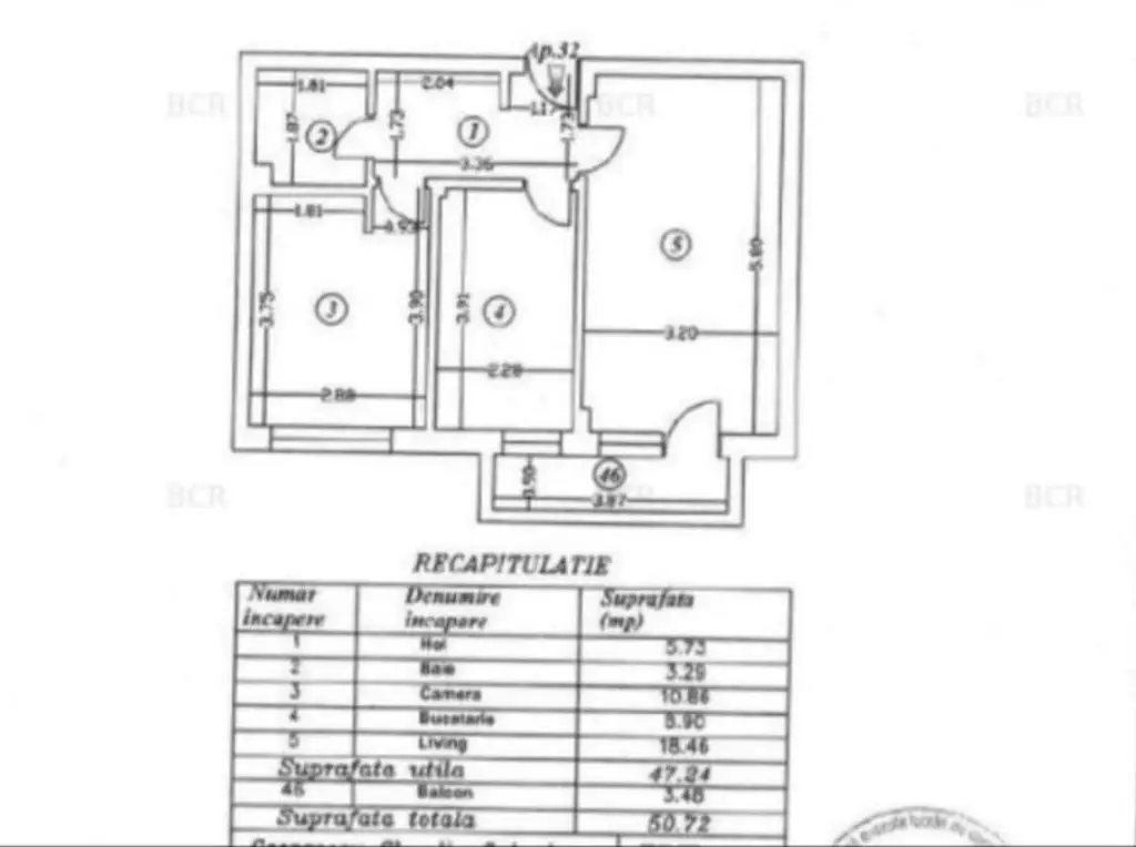 Apartament 2 camere de vânzare – Berceni, zona Aurel Persu - 50 mp