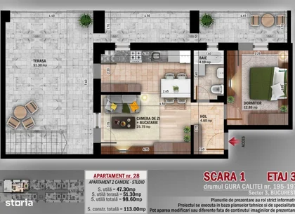 BRASADAS vinde Penthouse 4 cam spatios Metrou Parc Titan