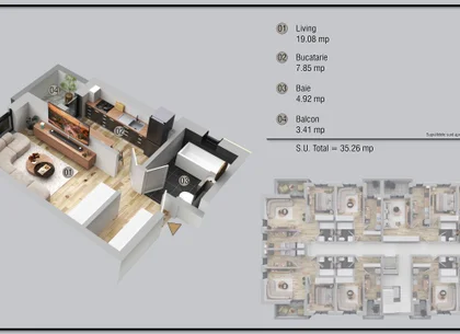 Garsoniera in zona Militari Residence finalizare aprilie 2026