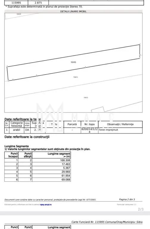 Teren intravilan 2.875 mp | Industrial Vest, Sibiu | 18 m