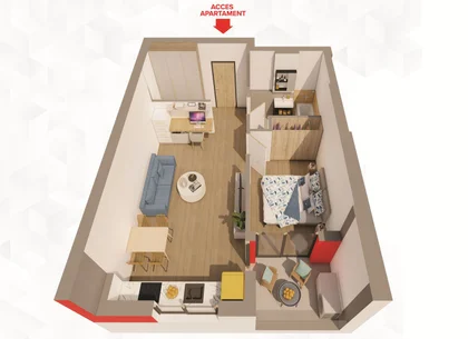 Comision 0%, Apartament NOU cu 1 dormitor la ARED