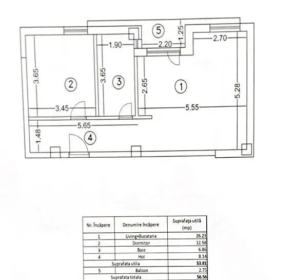 Apartament 2 camere 54 mp Otopeni central