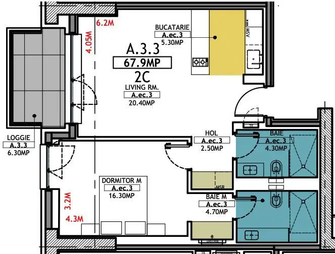 Stațiunea Mamaia - Vânzare apartament cu 2 camere, 2 bai cu vedere la mare.