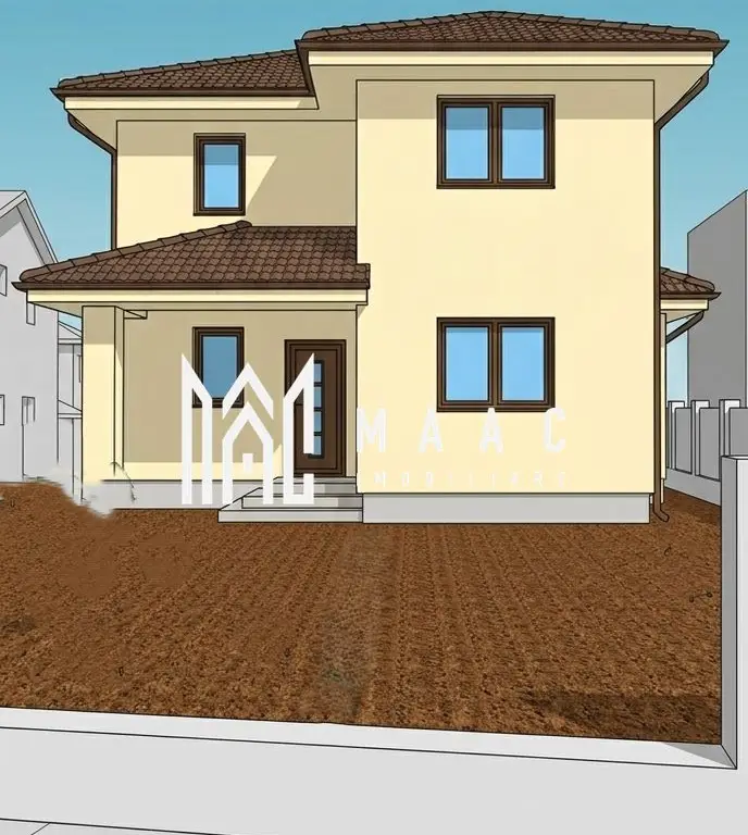Casă Individuală | 5 camere | 132 MPU | Alb/Roșu | Șura Mică