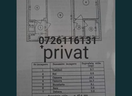 Vand apartament 2 camere