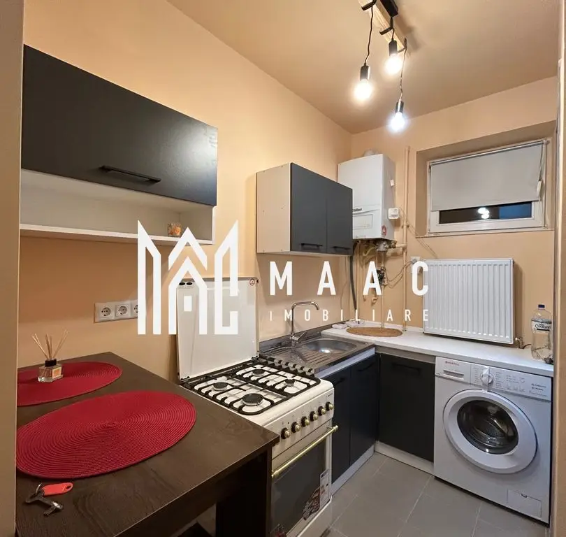 Garsonieră decomandată | Trei Stejari, Sibiu | 28 mp, mobilată, utilată
