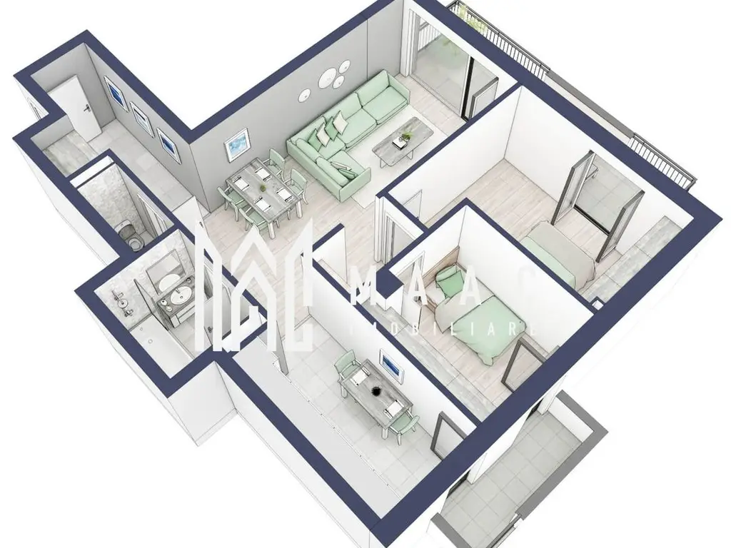 Apartament 3 camere | Balcoane/Terase 31.7 mp | Gradina ca. 61mp | Turnisor