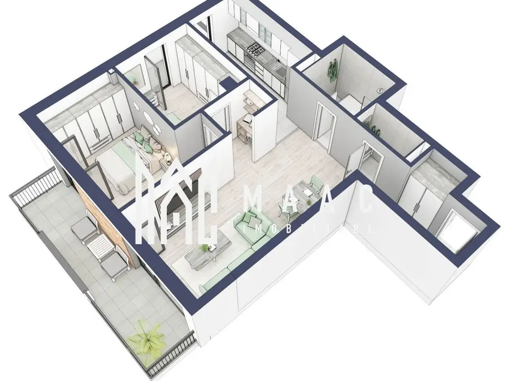 Apartament 3 camere | Balcoane/Terase 31.7 mp | Gradina ca. 61mp | Turnisor