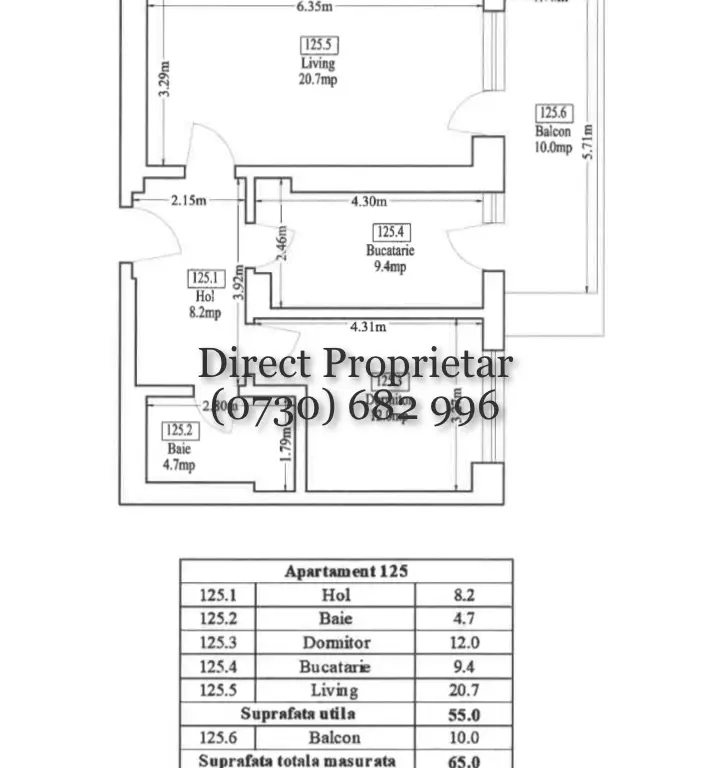 Apartament NOU 2 camere | 65 mp | Astorium Bloc A | Etaj 9 | Proprietar
